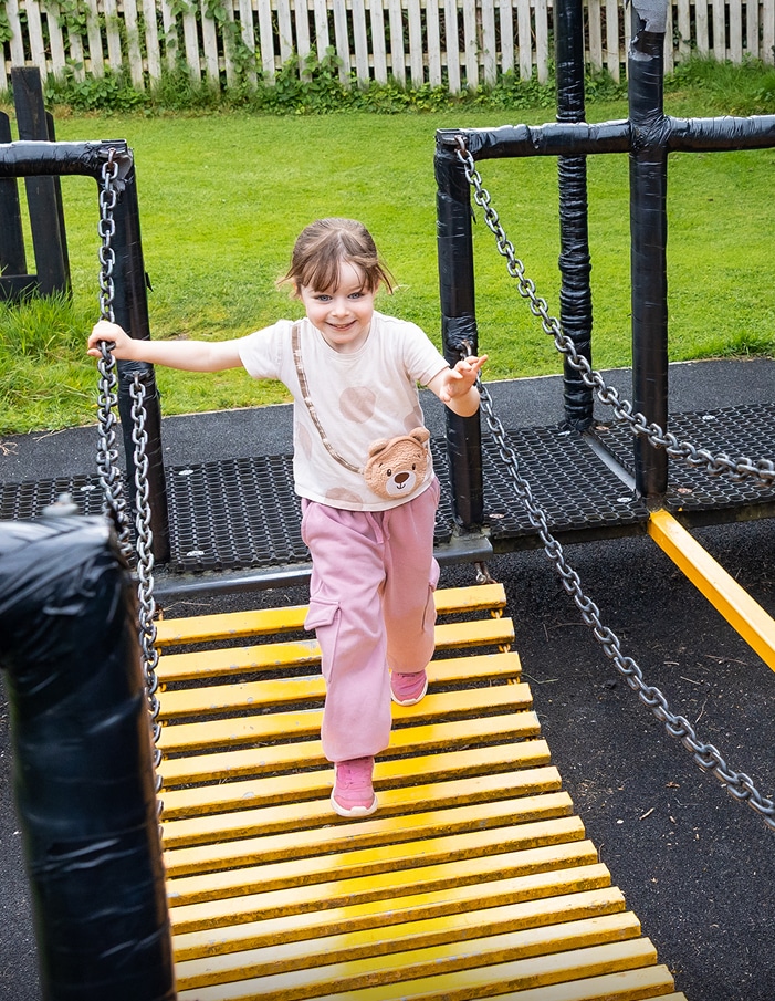 child playing at the glendeer playground